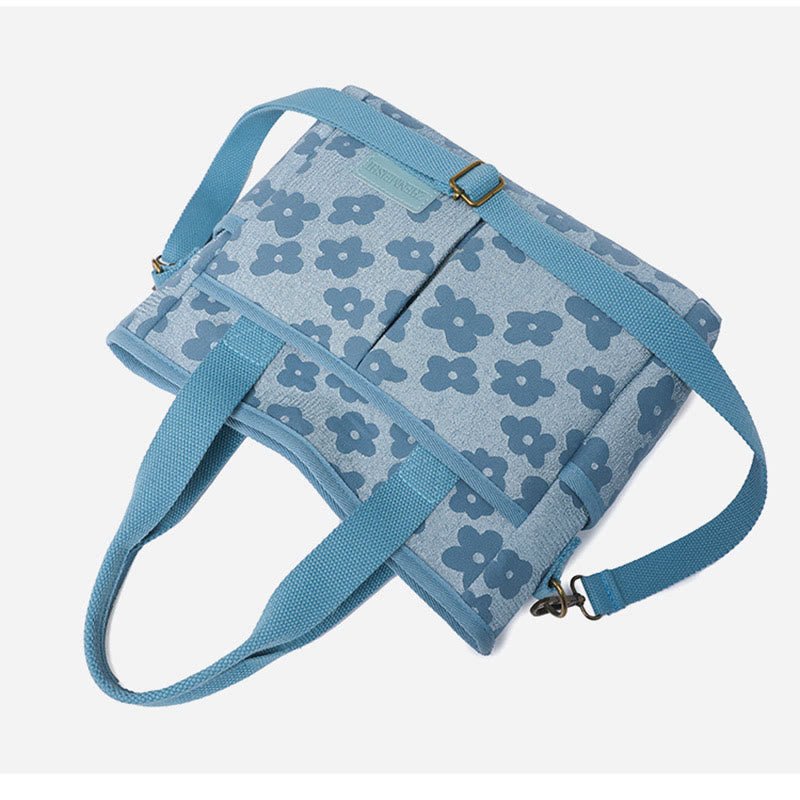 Floral Cute Printing Crossbody Purse – Large Canvas Handbag for Commuting