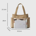 Large Capacity Canvas Shoulder Tote Bag – Multi - Pocket Handbag for Shopping, Travel & Everyday Use