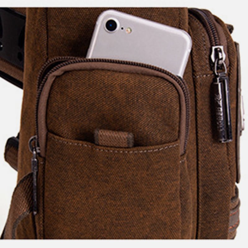 Large Canvas Chest Bag – Men’s Outdoor Sports Crossbody Sling Backpack
