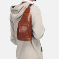 USB Charging Real Leather Sling Bag for Men – Crossbody Shoulder Bag with Adjustable Straps