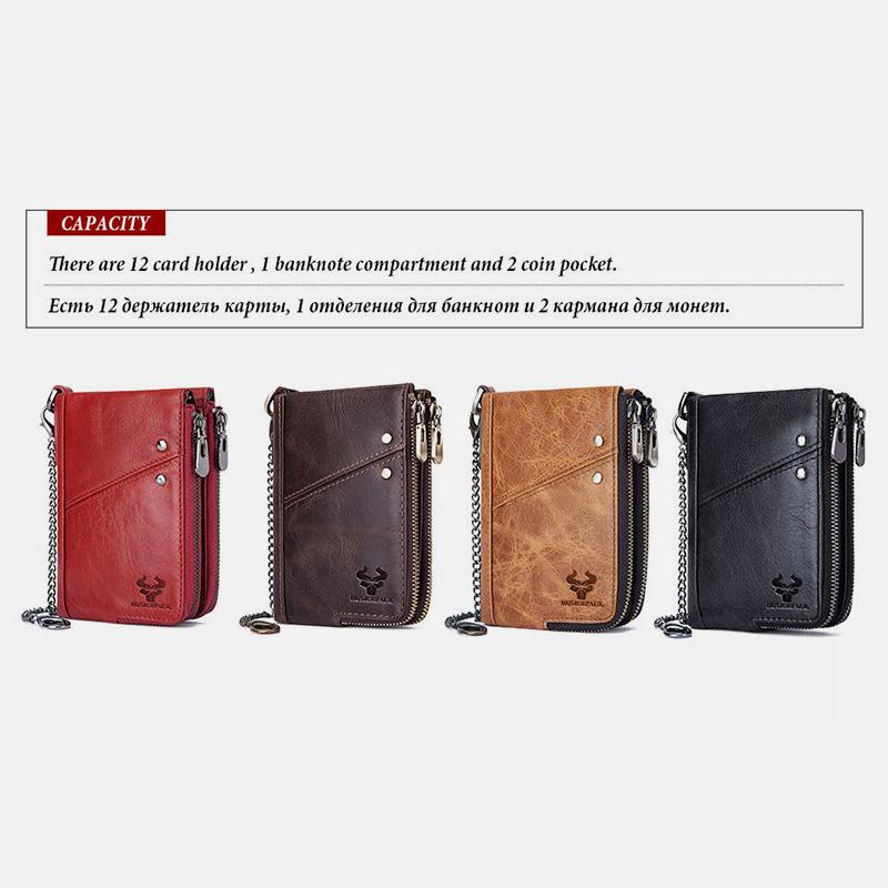 RFID Anti - theft Genuine Leather Multi - slot Bifold Wallet for Men - Stylish Business Wallet