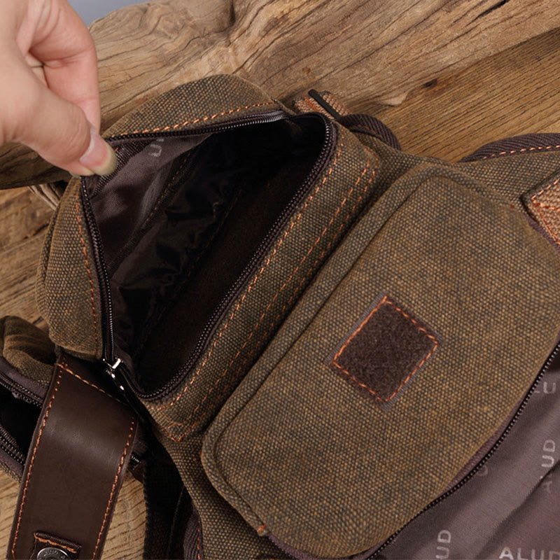 Durable Leg Bag for Men – Vertical Outdoor Sports Canvas Bag with Adjustable Strap
