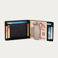 Minimalist Multi - Slot Bifold Card Holder RFID Blocking Wallet with Cash Clip