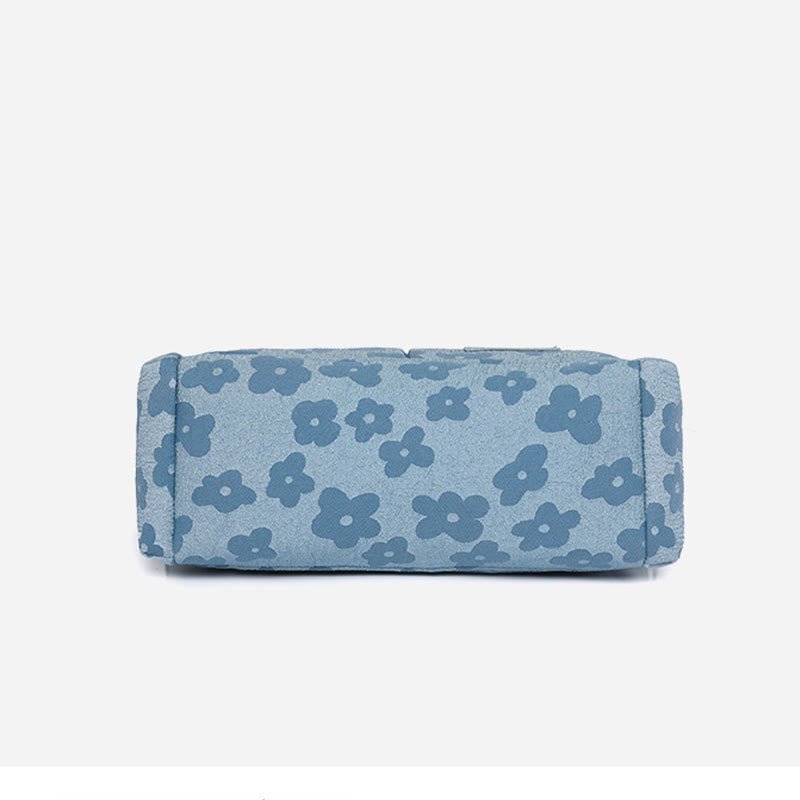 Floral Cute Printing Crossbody Purse – Large Canvas Handbag for Commuting