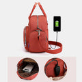 3 - Way Use Backpack with USB Charging Port – Versatile Nylon Travel & School Bag for Women