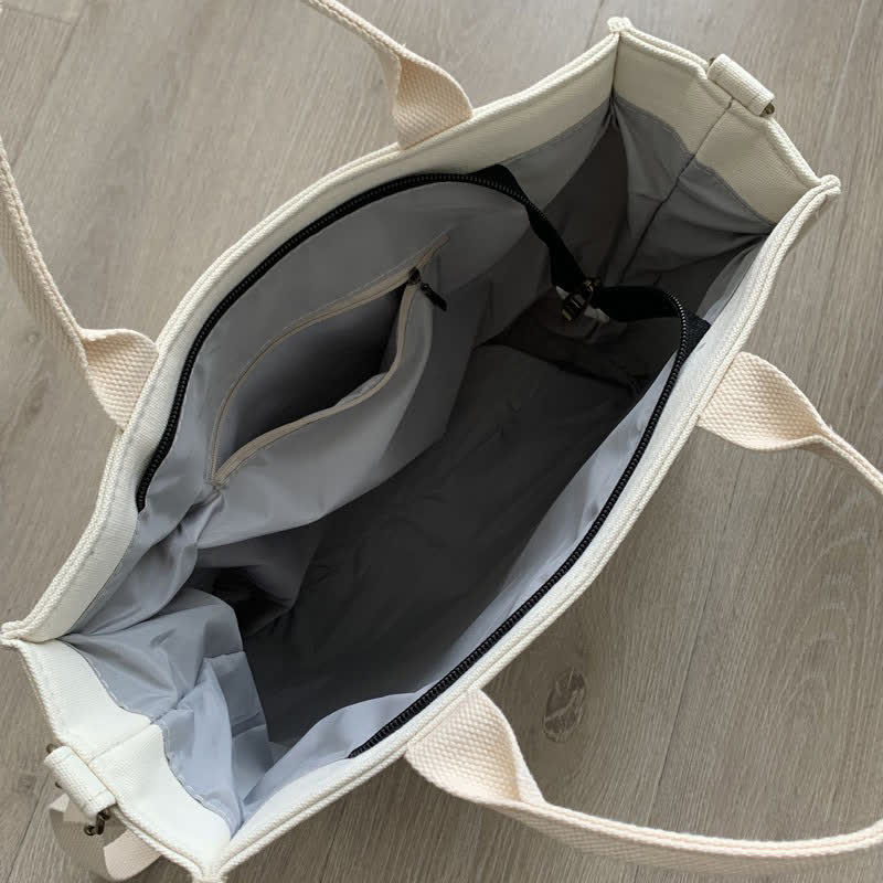 Canvas laptop tote shoulder bag and briefcase