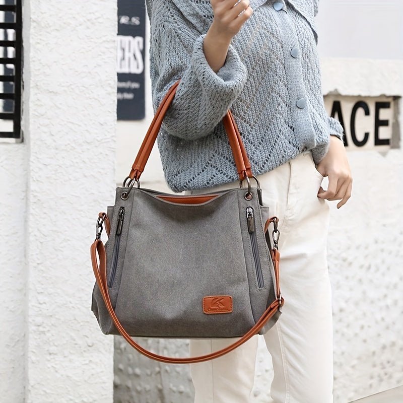 Large capacity canvas tote bag for everyday travel