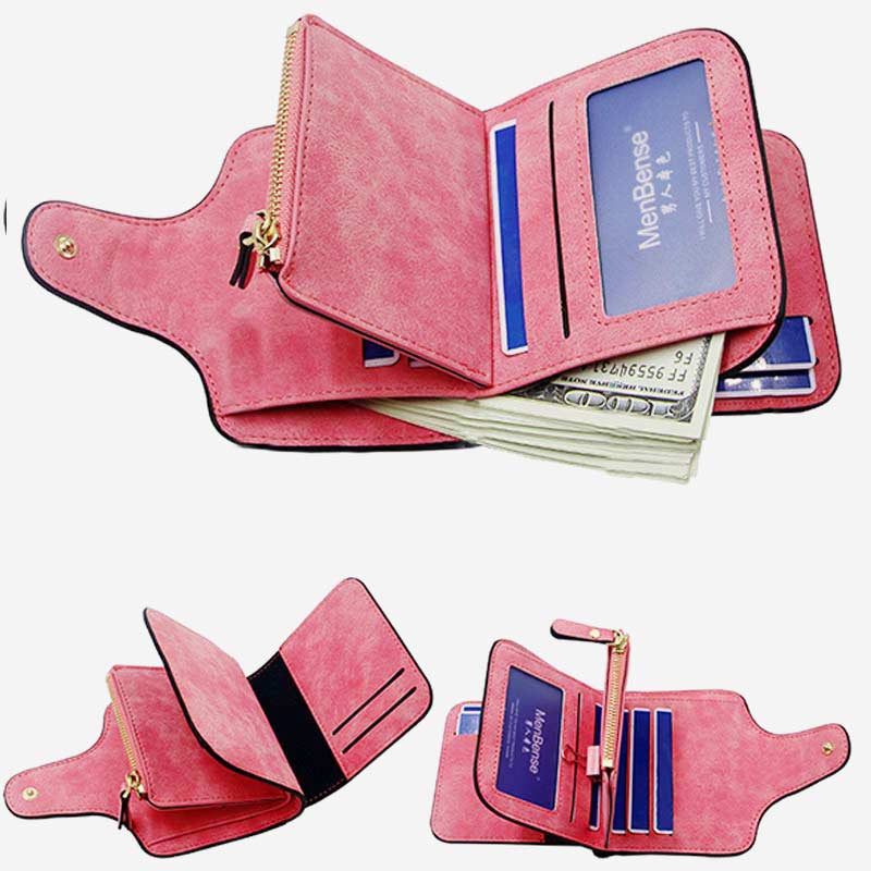 Small Wallet for Women – Multi - Slot Bifold Wallet with Zipper Pocket & ID Window