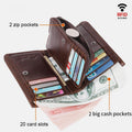 Men's RFID large capacity bifold leather wallet