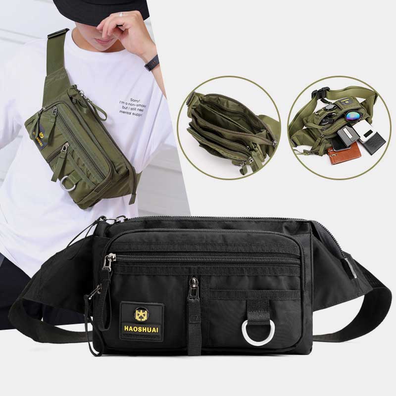 Men's large capacity lightweight sling waist bag