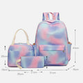 3Pcs Tie - Dye Girls Backpack Set – Canvas School Bookbag, Lunch Bag & Pencil Case for Students, Women, and Teens