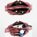 Women’s Soft Leather Double Compartment Crossbody Bag – Stylish & Practical Shoulder Bag