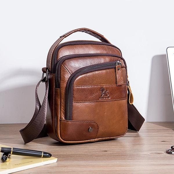 Genuine Leather Vintage Crossbody Bag for Men – Stylish Shoulder Bag