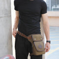 Men’s Retro Canvas Leg Bag – Outdoor Sports Crossbody with Adjustable Strap