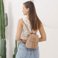 Women’s Straw Backpack – Summer Beach Woven Drawstring Handbag