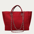 Crossbody Canvas Tote for Women – Chain Strap Bucket Bag
