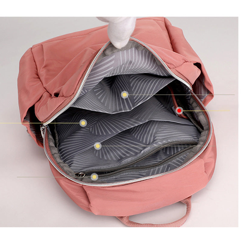 Women's nylon travel backpack with coin purse