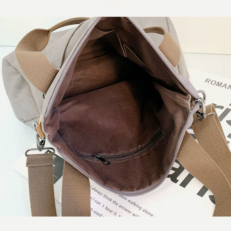 Women's vintage canvas commuter tote bag