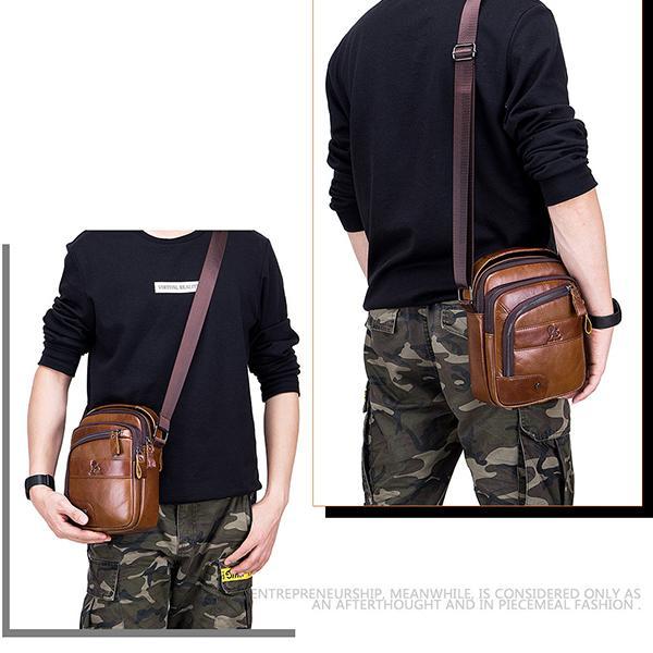 Genuine Leather Vintage Crossbody Bag for Men – Stylish Shoulder Bag