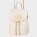 Women’s Straw Backpack – Summer Beach Woven Drawstring Handbag
