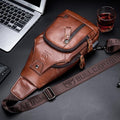 USB Charging Real Leather Sling Bag for Men – Crossbody Shoulder Bag with Adjustable Straps