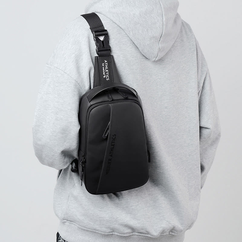 Waterproof Sling Bag for Men – Multi - Functional Chest Bag with USB Charging Port for Hiking, Cycling, and Travel