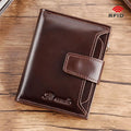 RFID large capacity genuine leather multi-card wallet