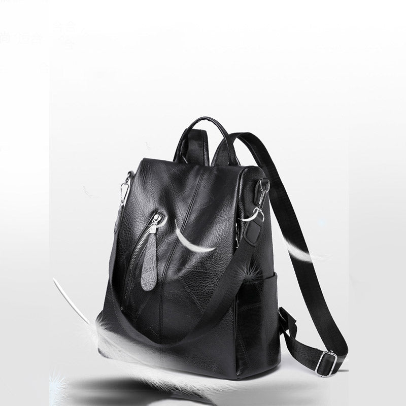 Women’s Leather Convertible Backpack Purse – Anti - Theft Travel Daypack & Shoulder Bag