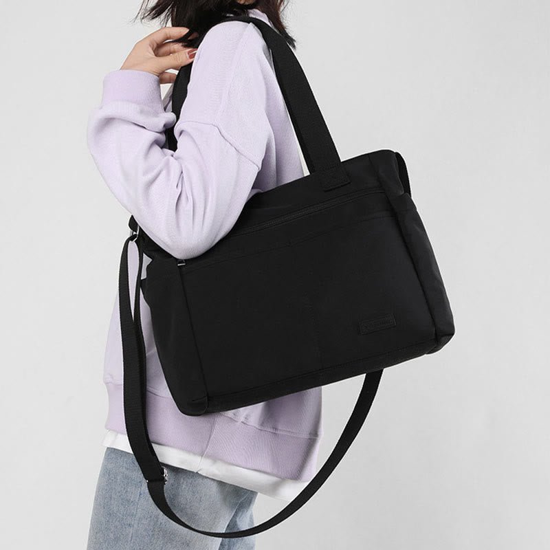Minimalistic Nylon Tote Bag for Women – Large Handbag for School & Fitness