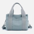 Solid Color Small Tote Triple Compartment Large Crossbody Canvas Purse