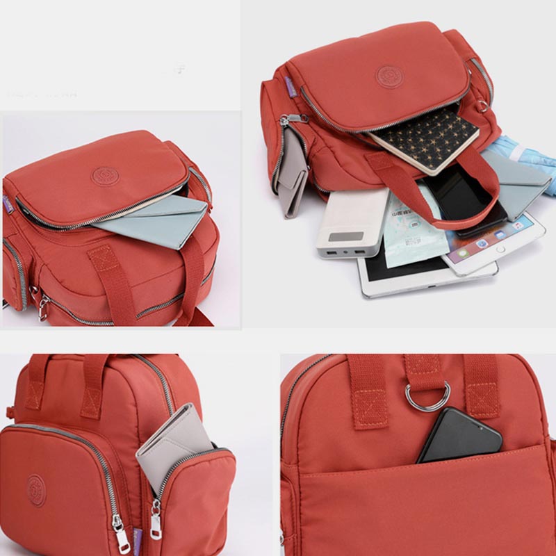 3 - Way Use Backpack with USB Charging Port – Versatile Nylon Travel & School Bag for Women