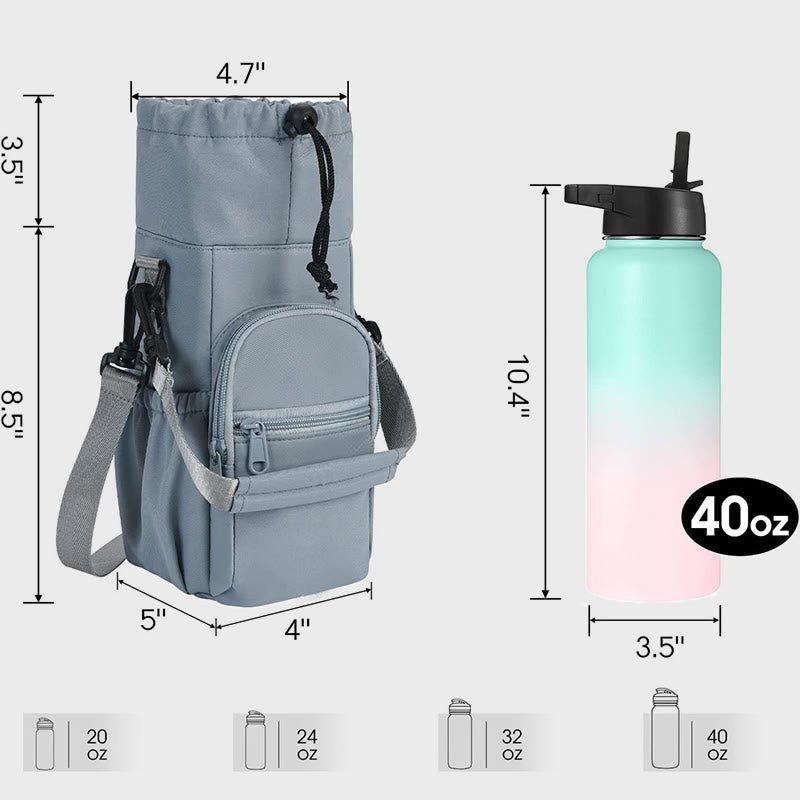 Water Bottle Carrying Case for Outing Sports – Crossbody Canvas Bag