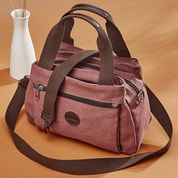 High capacity multi-pocket crossbody handbag