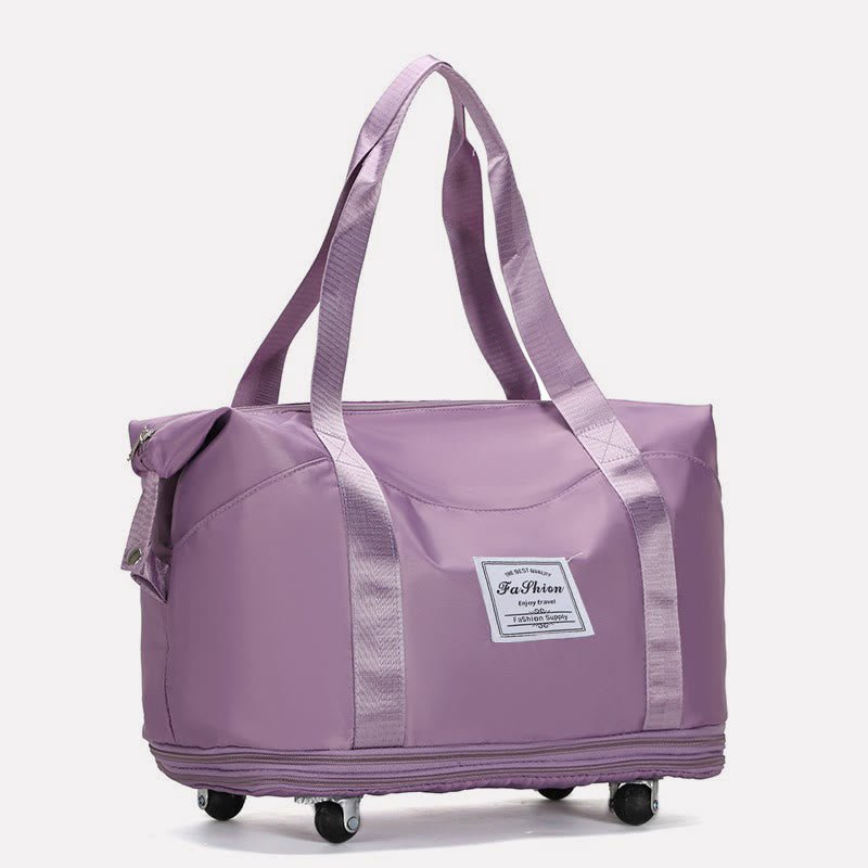 Tote Bag for Travel with Pull Rod & Oblique Folding Storage – Large Capacity Nylon Travel Sleeve