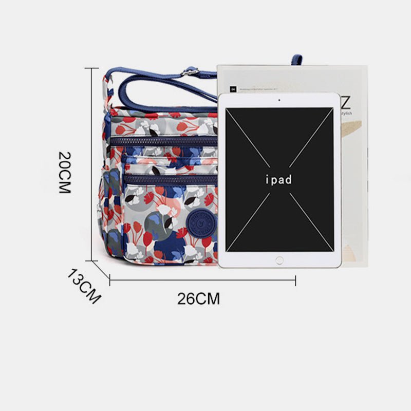 Large Capacity Waterproof Floral Crossbody Bag for Women – Stylish Shoulder Bag with Multiple Pockets