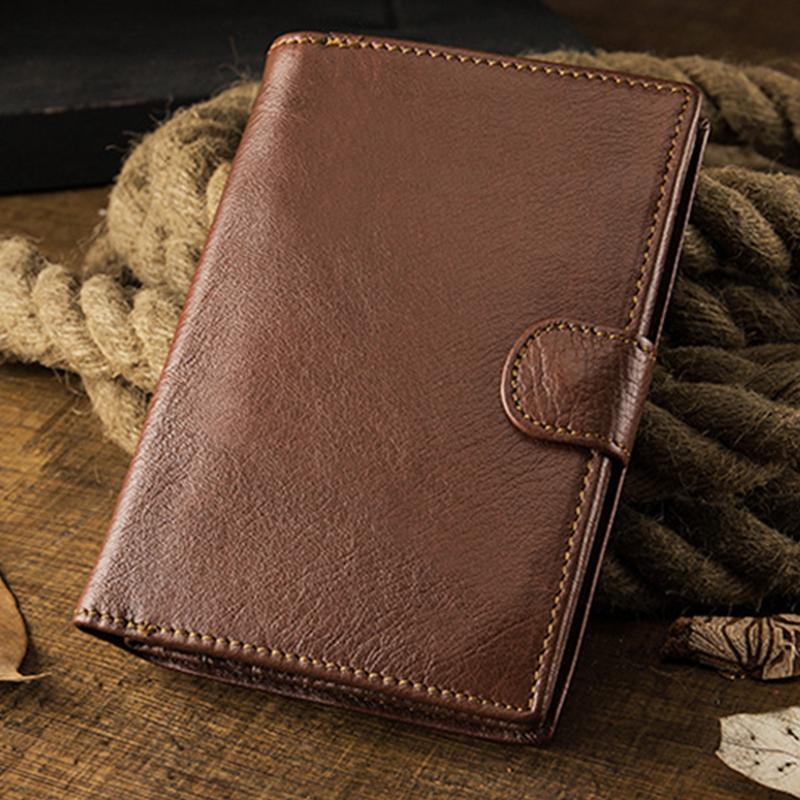 Men's premium real leather vertical wallet