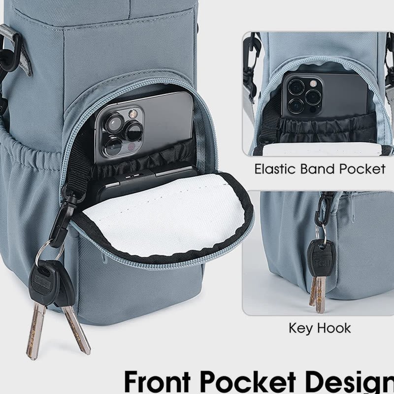 Water Bottle Carrying Case for Outing Sports – Crossbody Canvas Bag