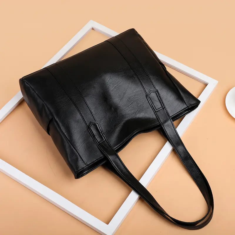 Solid color large capacity tote bag