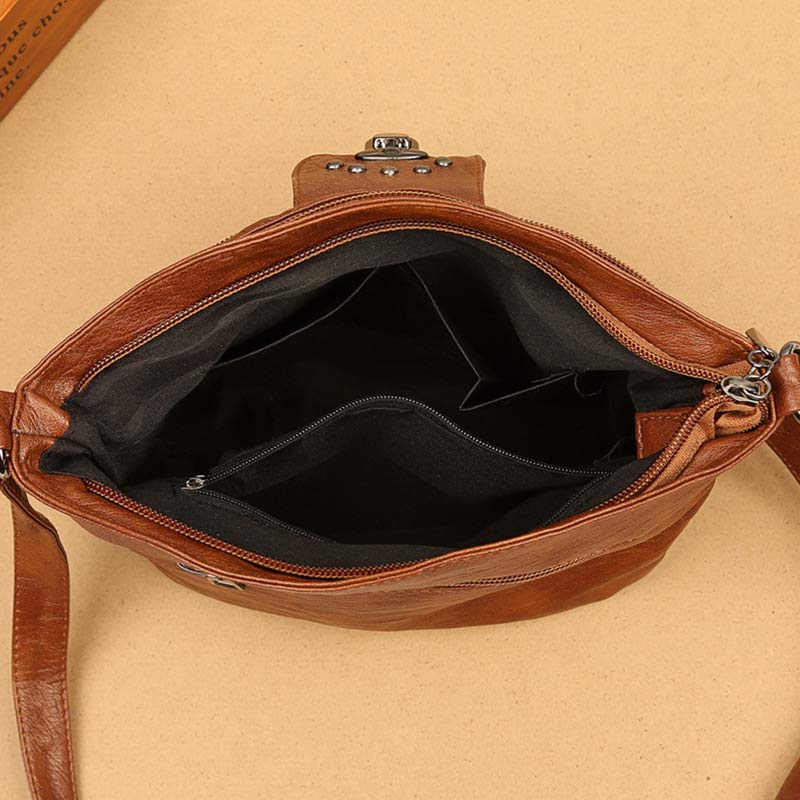 Women's retro faux leather crossbody bag