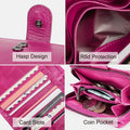 RFID GenuineLeather Multi - Card Buckle Wallet