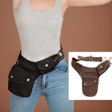 Medieval vintage leather waist bag