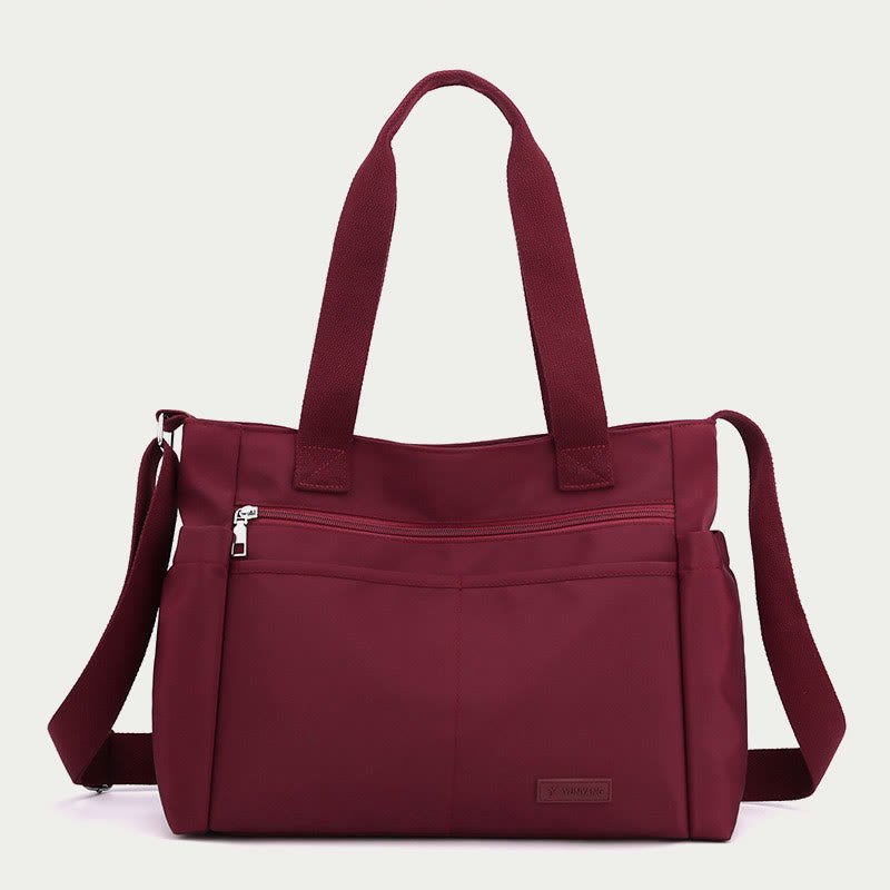 Minimalistic Nylon Tote Bag for Women – Large Handbag for School & Fitness