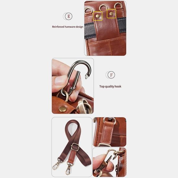 Genuine Leather Waist Bag – Multifunctional Messenger & Shoulder Bag for Men