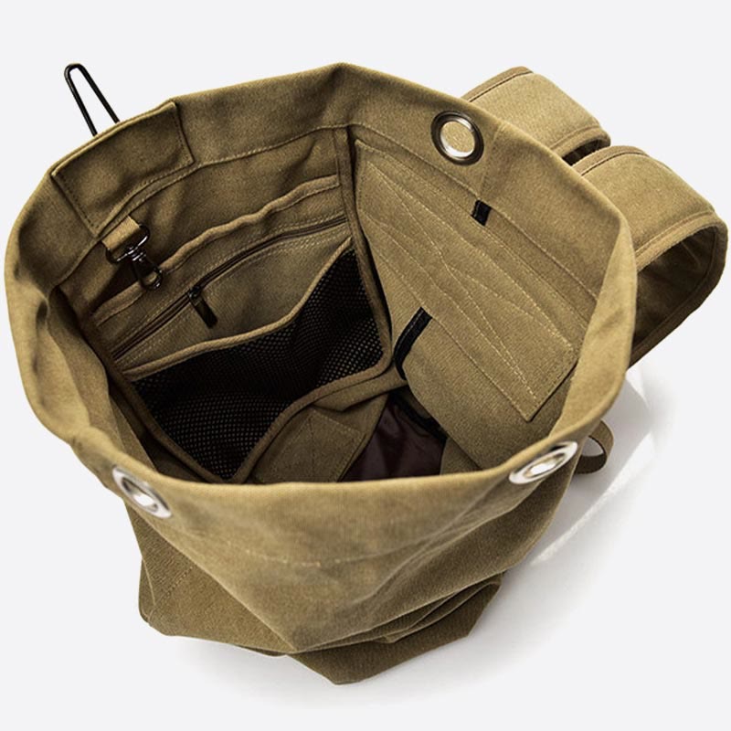 Men's large canvas backpack for sports and travel
