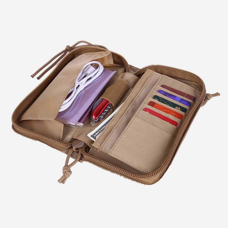 Men's large capacity nylon zipper wallet