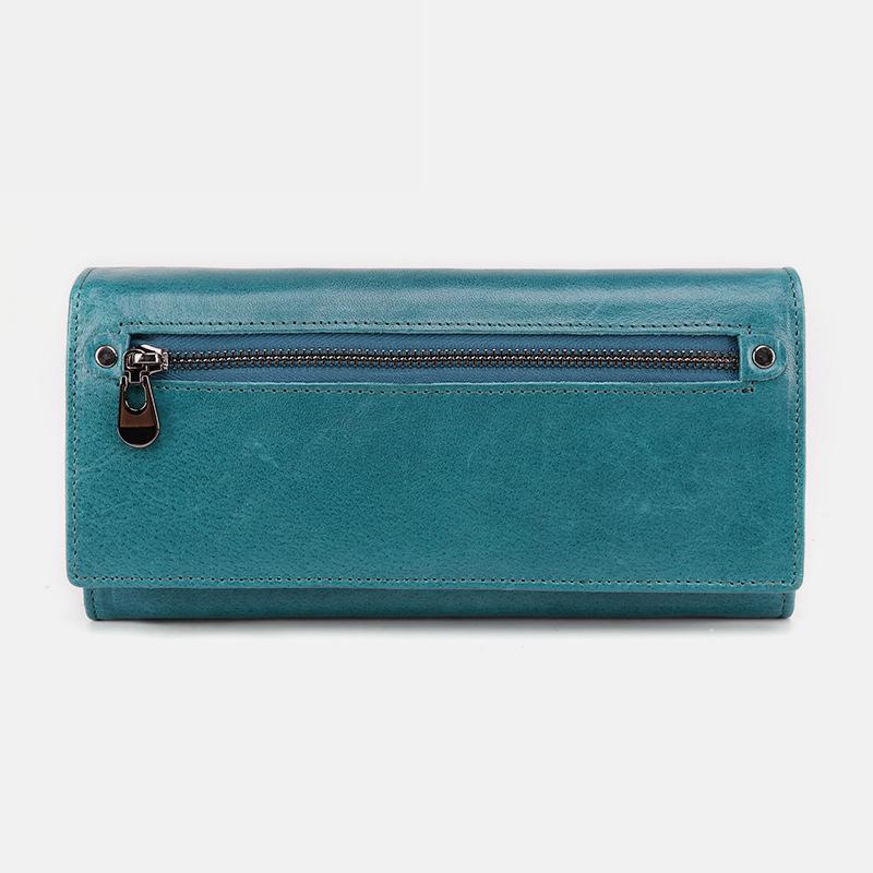 Women's genuine leather RFID vintage wallet