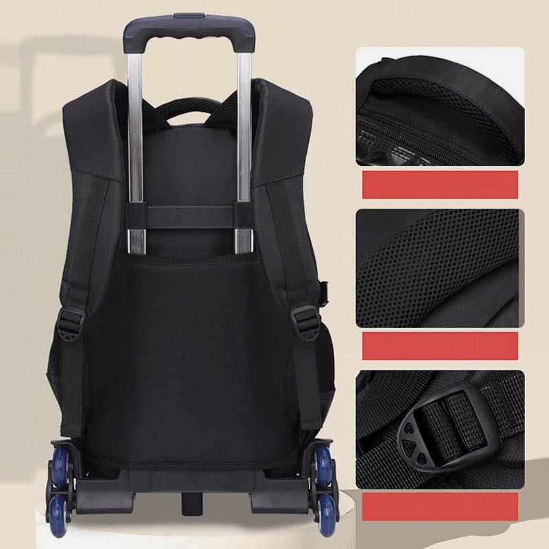 Rolling Wheels Backpack for Teens & Students – Multifunctional Travel Bookbag with Adjustable Straps