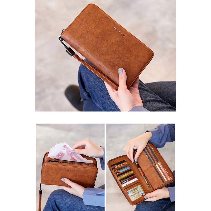 Women's RFID Blocking Zip Around Wallet - Large Long Wristlet Clutch
