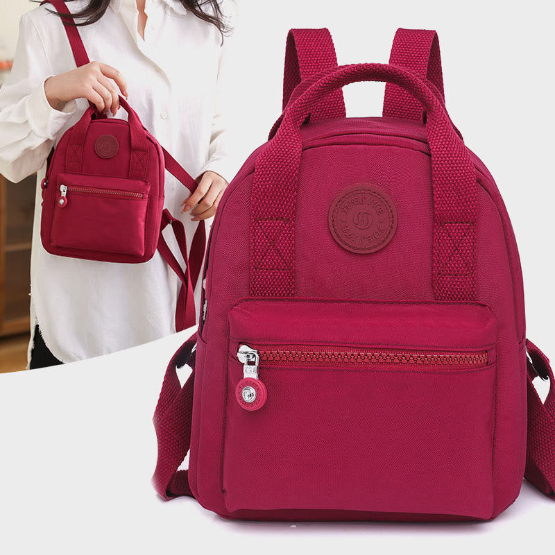 Women's pure color large capacity backpack