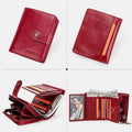 RFID GenuineLeather Multi - Card Buckle Wallet